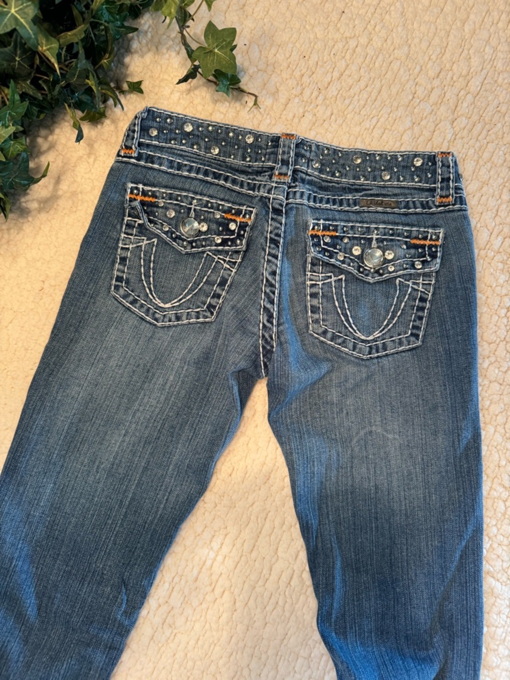 L.A. idol Blue Studded Boot Cut Jeans